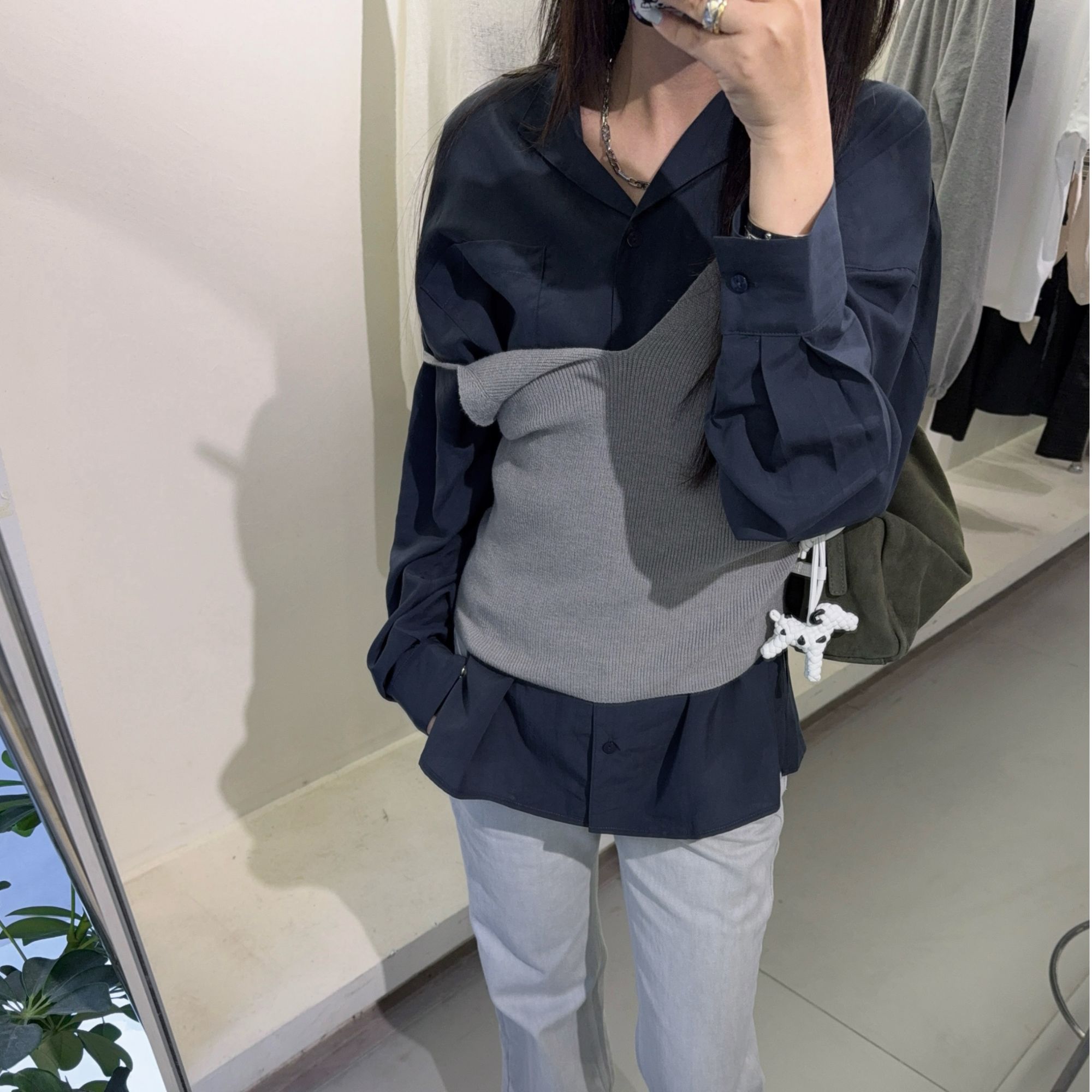 韩代 极简高质感羊毛V领吊带（No退）