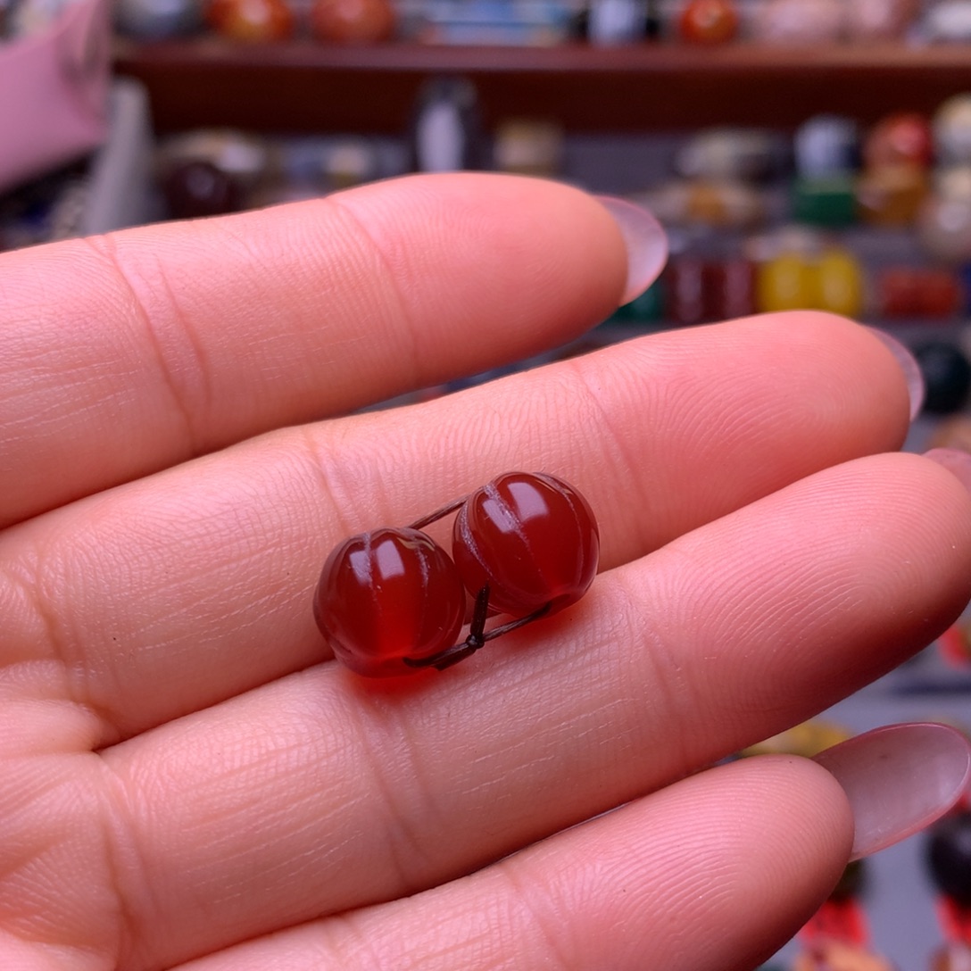 单***界玛瑙/玉髓未镶嵌颈饰1.2尺寸红瓜珠