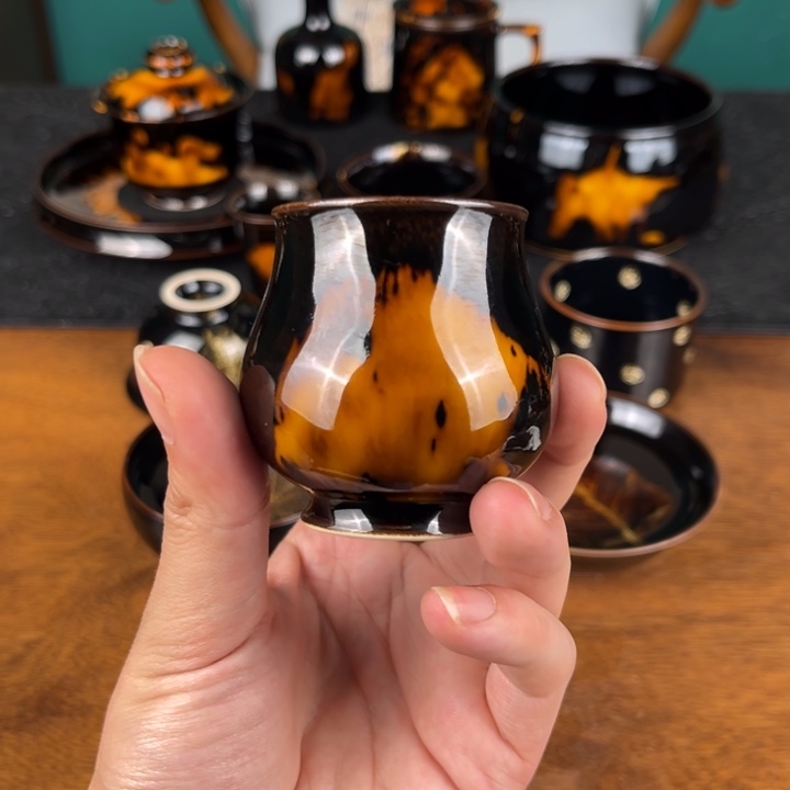 杯玳瑁釉小凯恩闻香杯