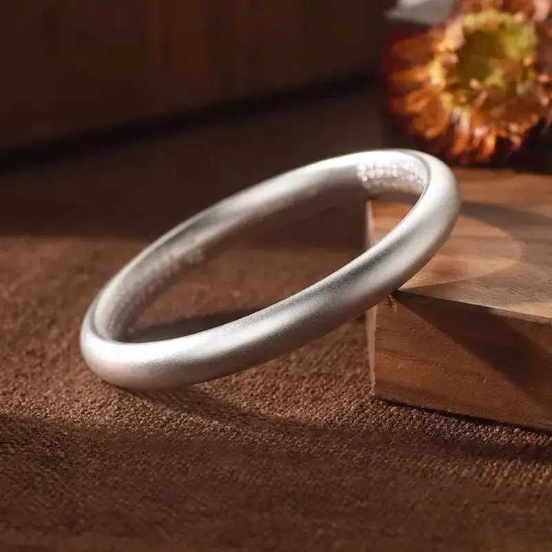 足银手镯古法简约心经手镯足银999轻奢时尚情人节送女友