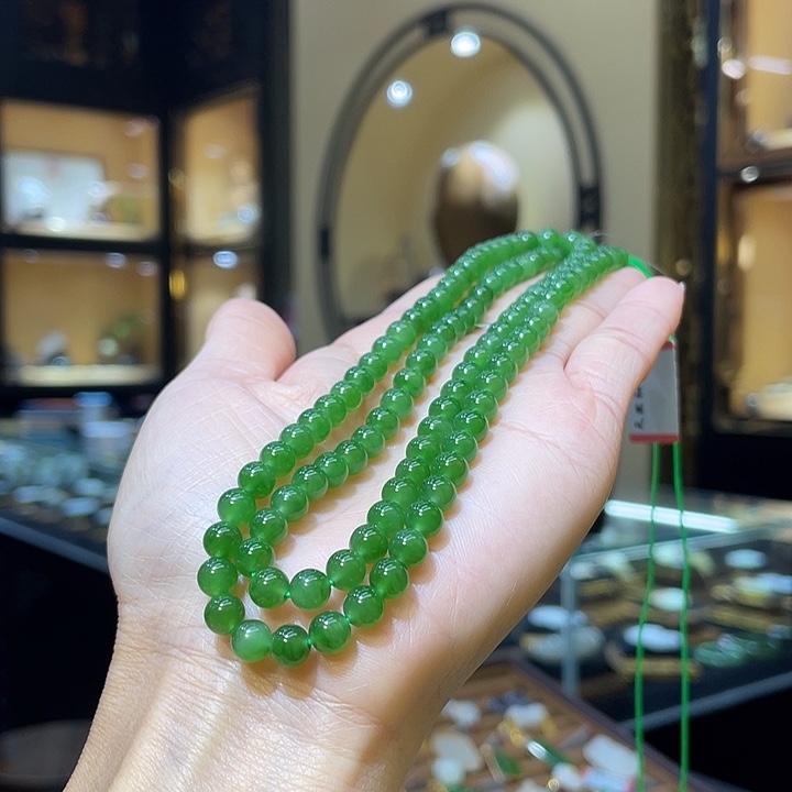 和田玉未镶嵌颈饰/多圈6mm