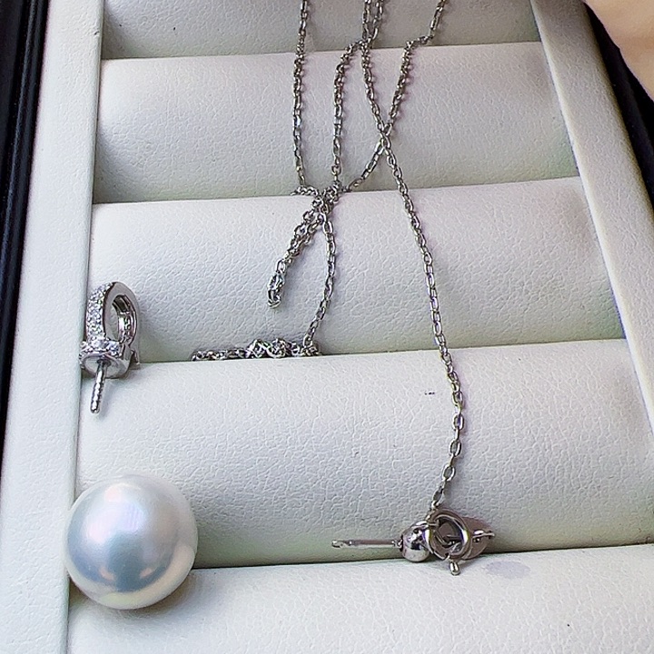淡水珍珠颈饰银S925镶嵌