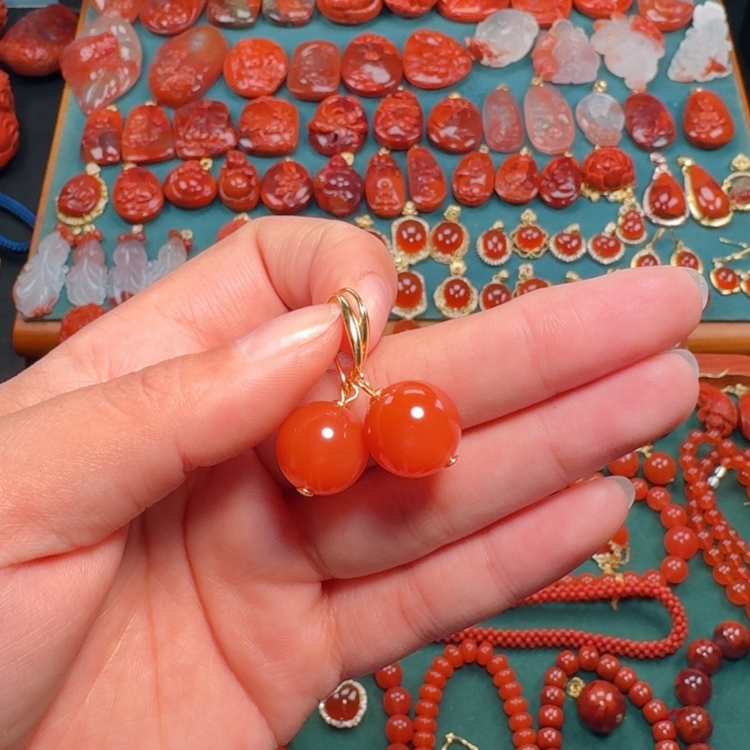 南红玛瑙南红13银S925镶嵌