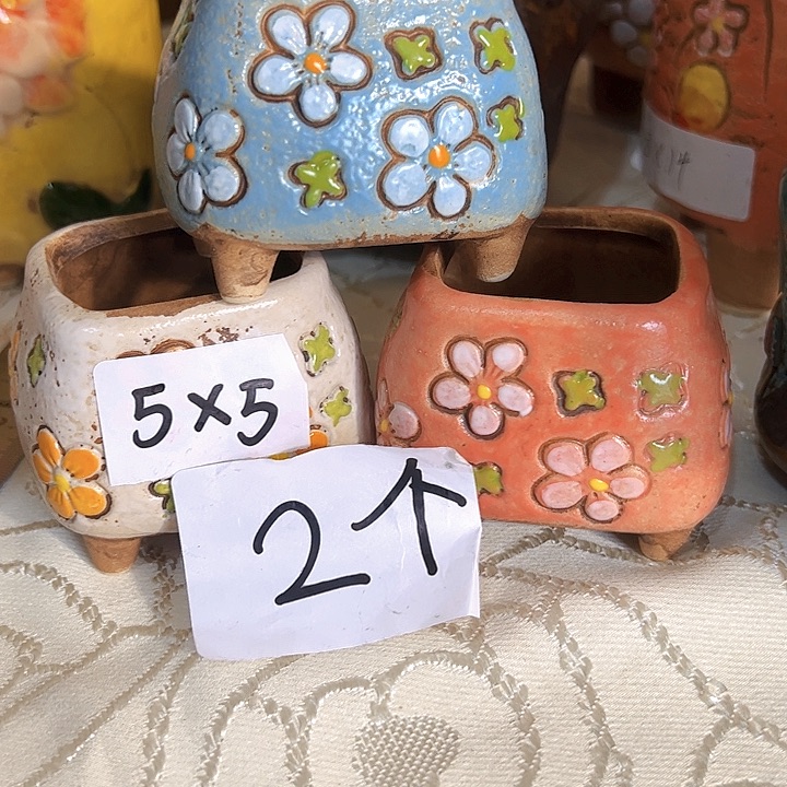 陶瓷多肉花盆满15包邮