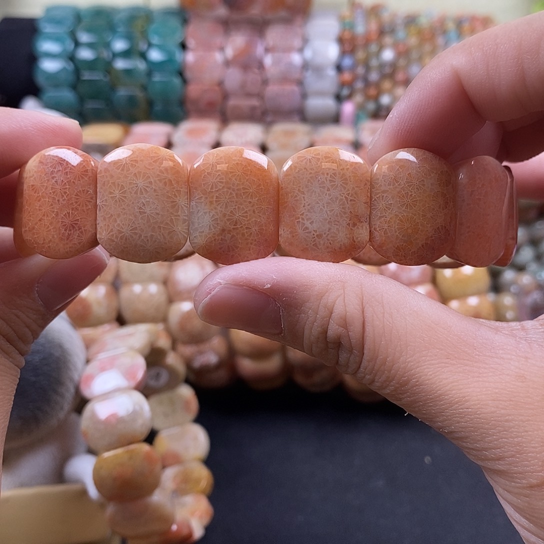 硅化珊瑚（珊瑚玉）未镶嵌手牌  上新 14号