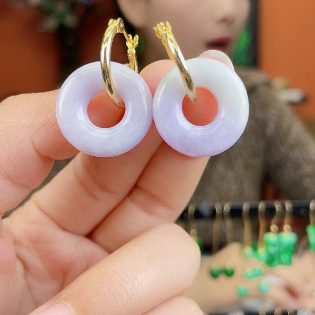 翡翠未镶嵌耳饰饰品