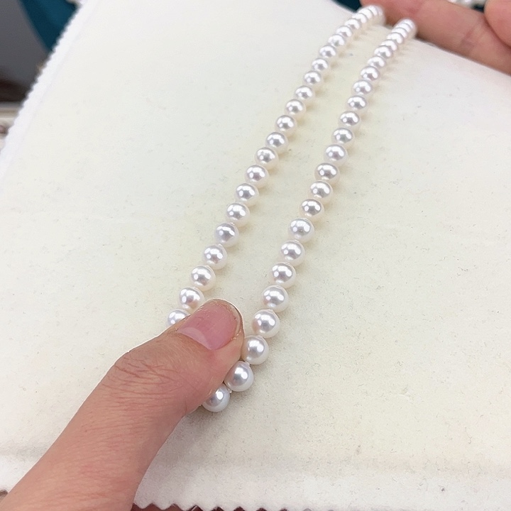 淡水珍珠颈饰银S925镶嵌卡7冷白高品