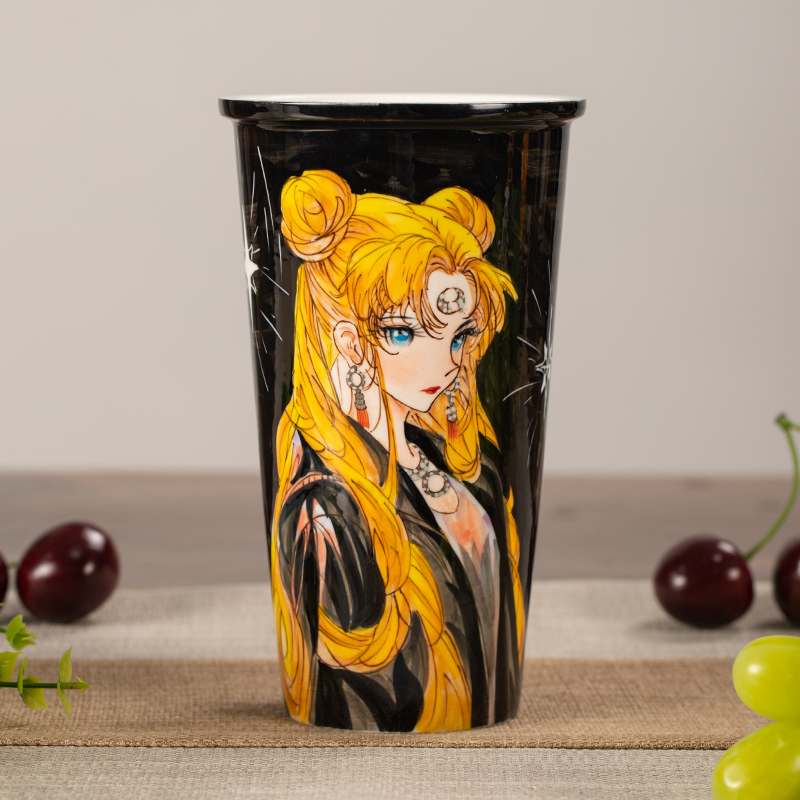 复古创意美少女可乐杯