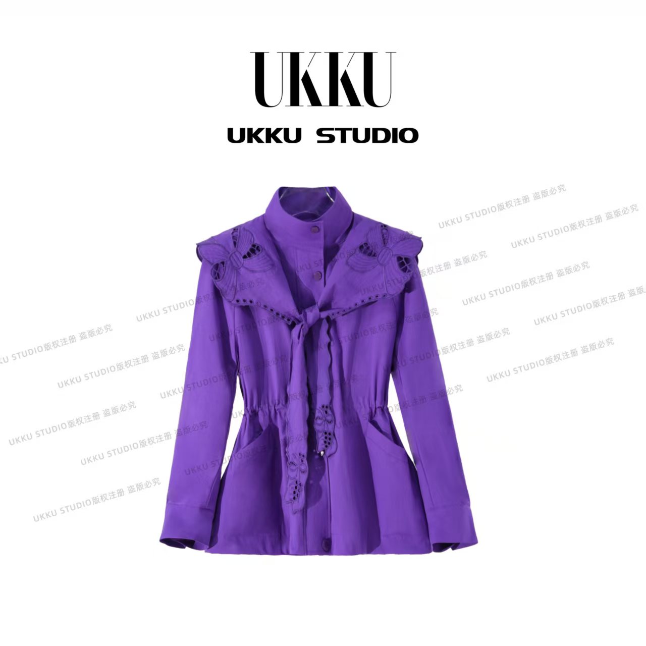 大美原创【紫气东来】秋冬新款收腰显瘦气质装冲锋外套615185