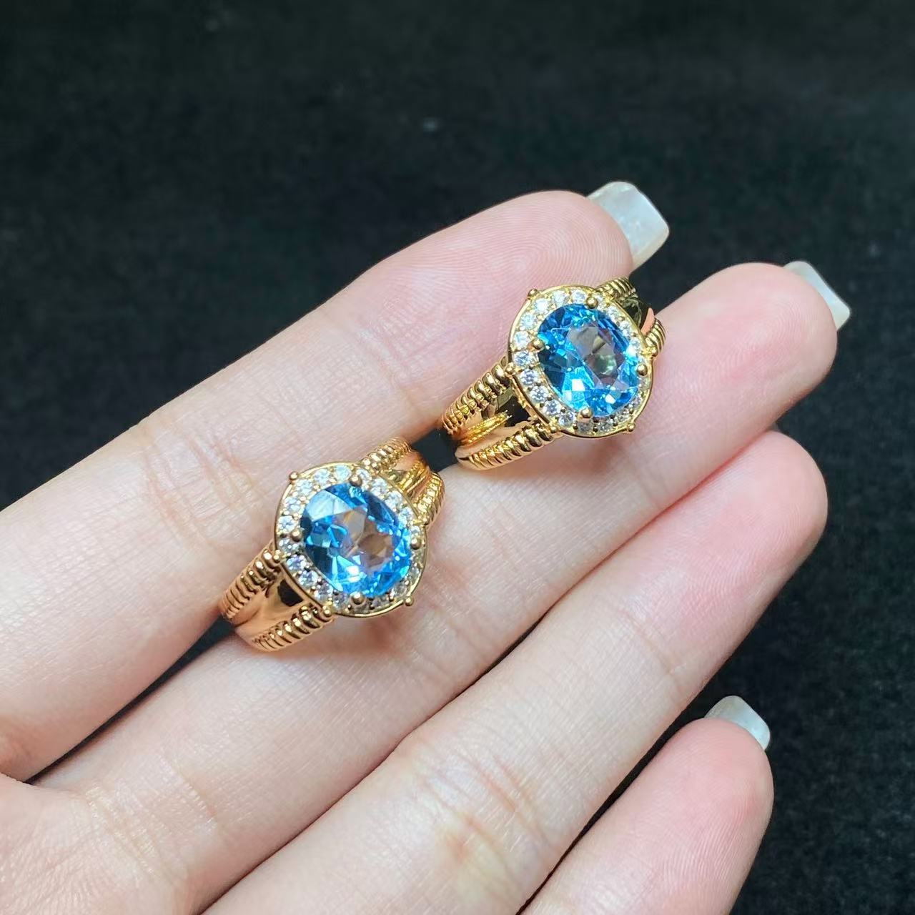 【小北好物】S925银托帕石戒指约7*9mm【多样性发一件】QH161X238