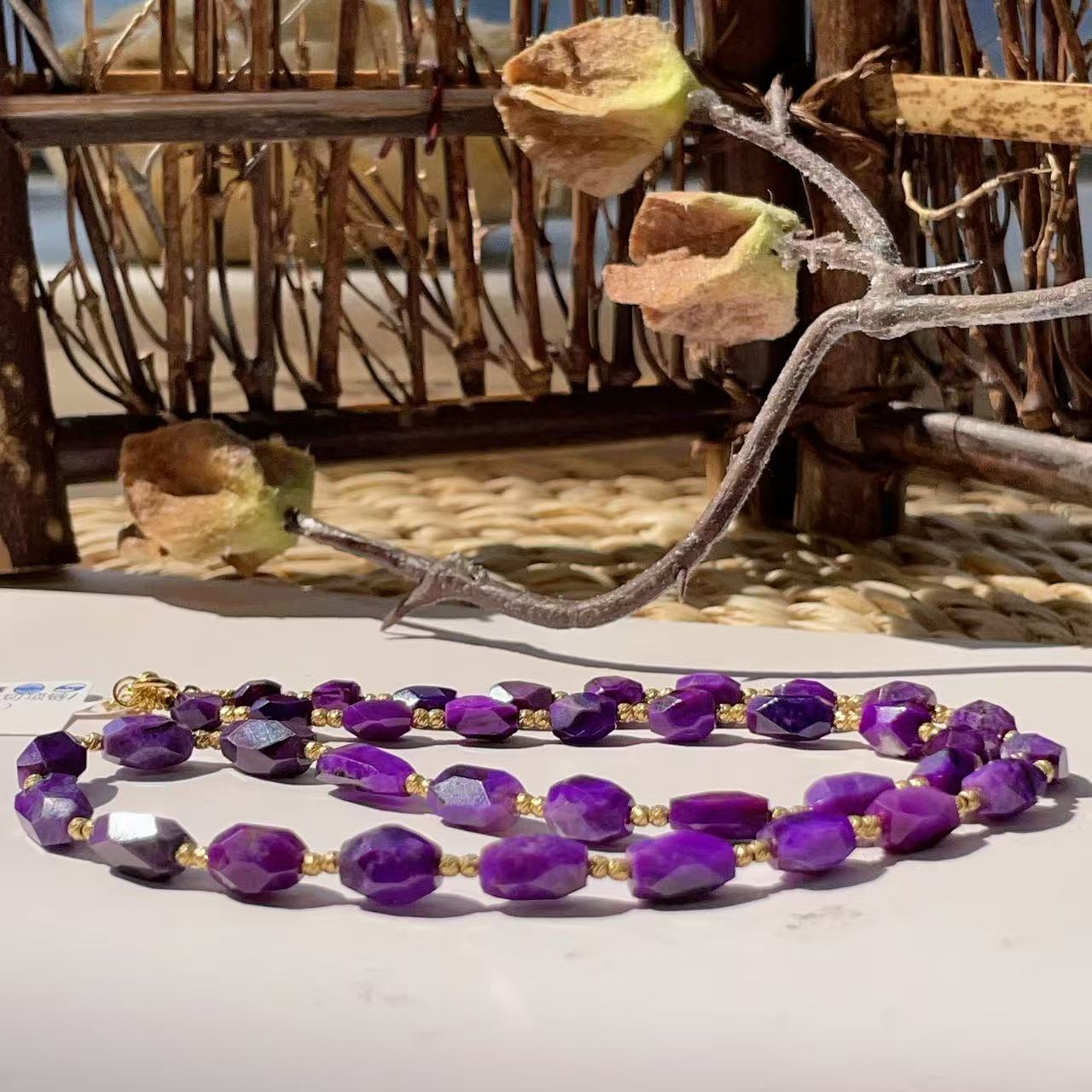 舒俱来帝王紫钻切项链/18k/40cm/约3.5-4.5mm/AZB5964（慕晴）