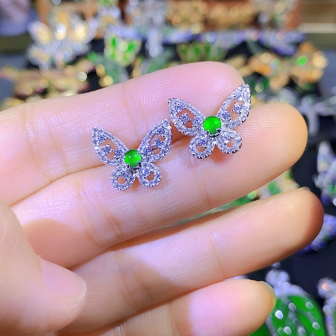 吊坠(不含链)银S925镶嵌翡翠