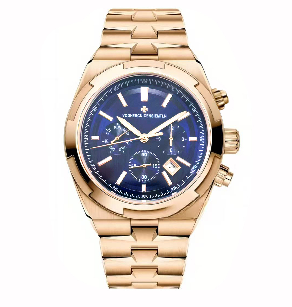 【瑶总专属】5520V/Owerseas纵横四海系列/18k玫瑰金蓝色表盘机械表