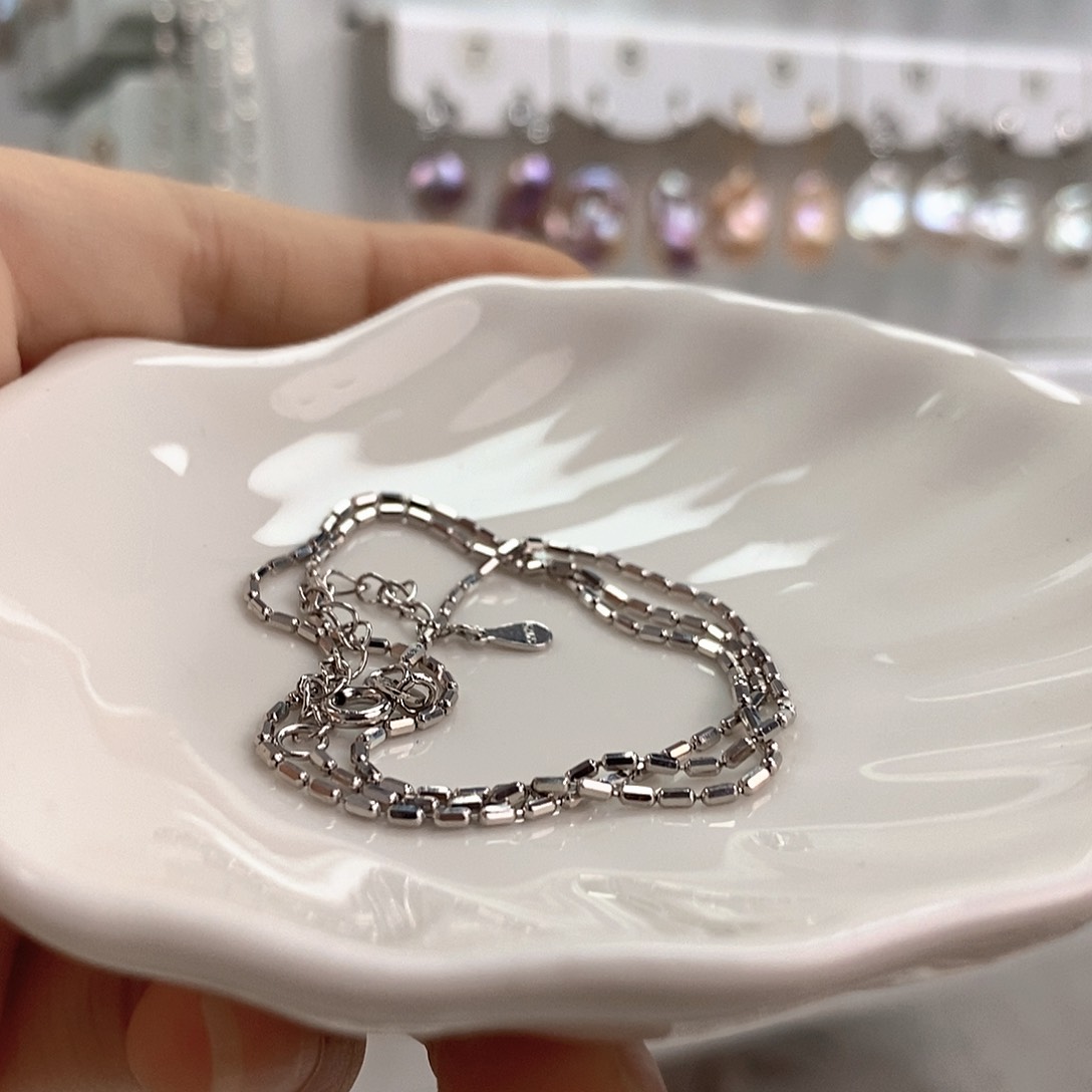 淡水珍珠银S925镶嵌颈饰