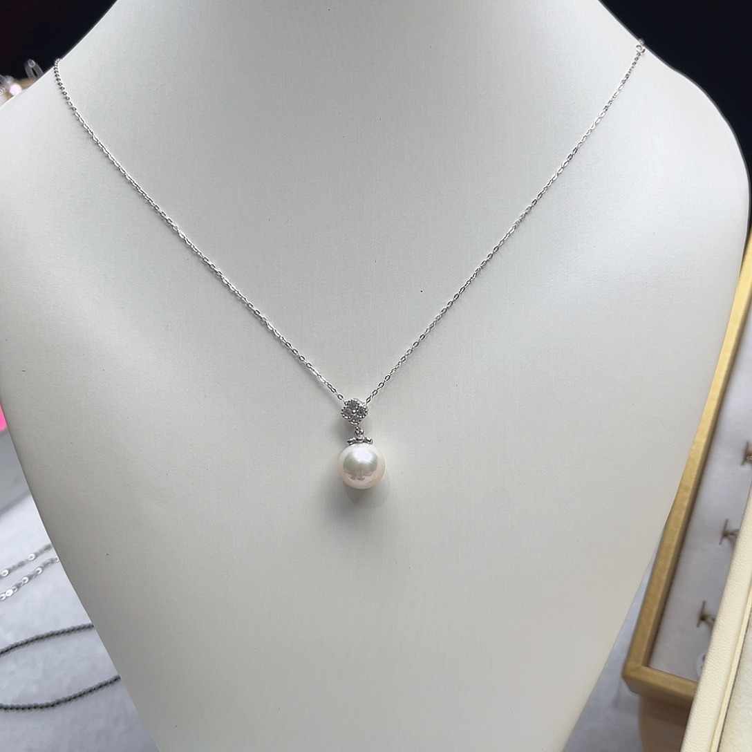 银S925镶嵌淡水珍珠吊坠(赠链)