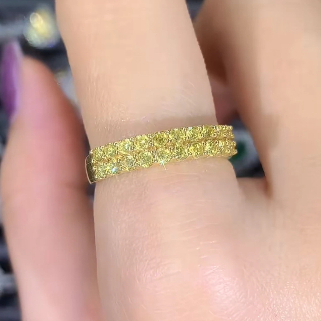 18k金黄钻戒指设计款