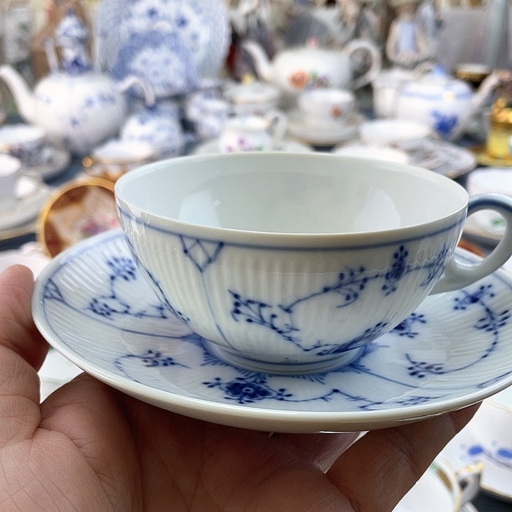 中古欧瓷咖啡杯小房子