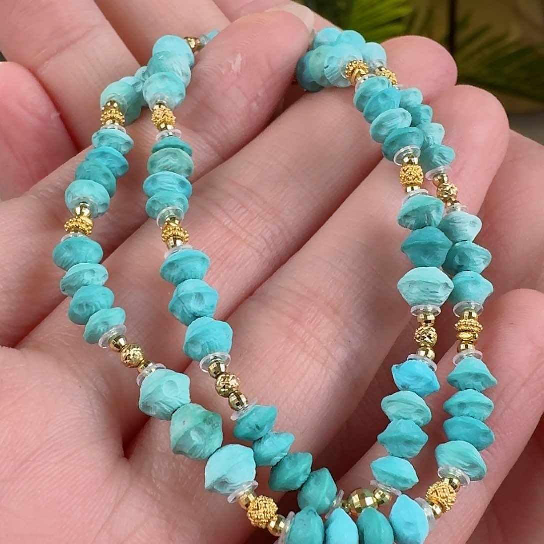 绿松石珠宝奇石18K金镶嵌