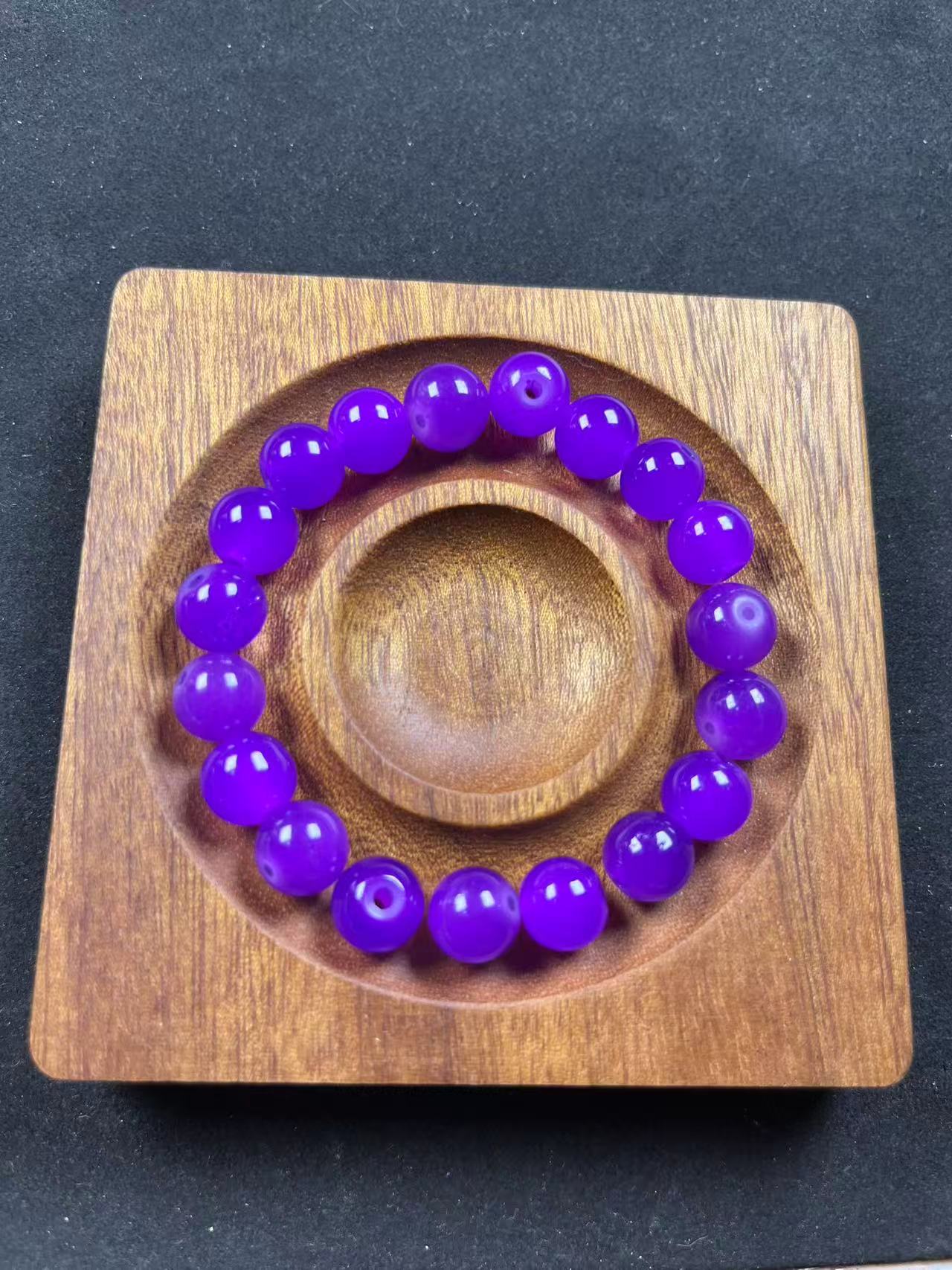 正品卡10MM缅A矿口老坑种紫罗兰珠串多样性发一盆景石