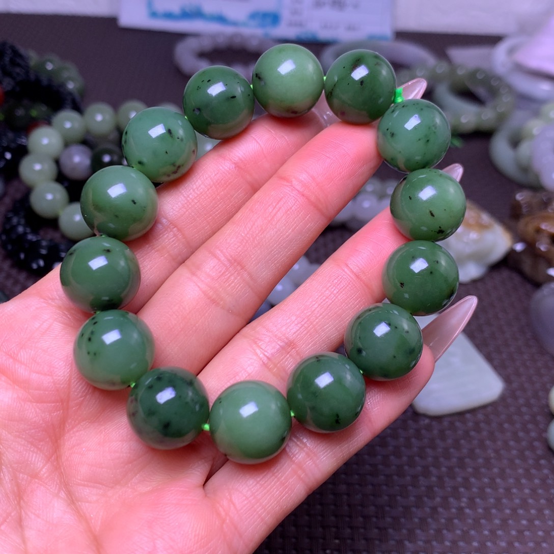 和田玉未镶嵌手串卡15