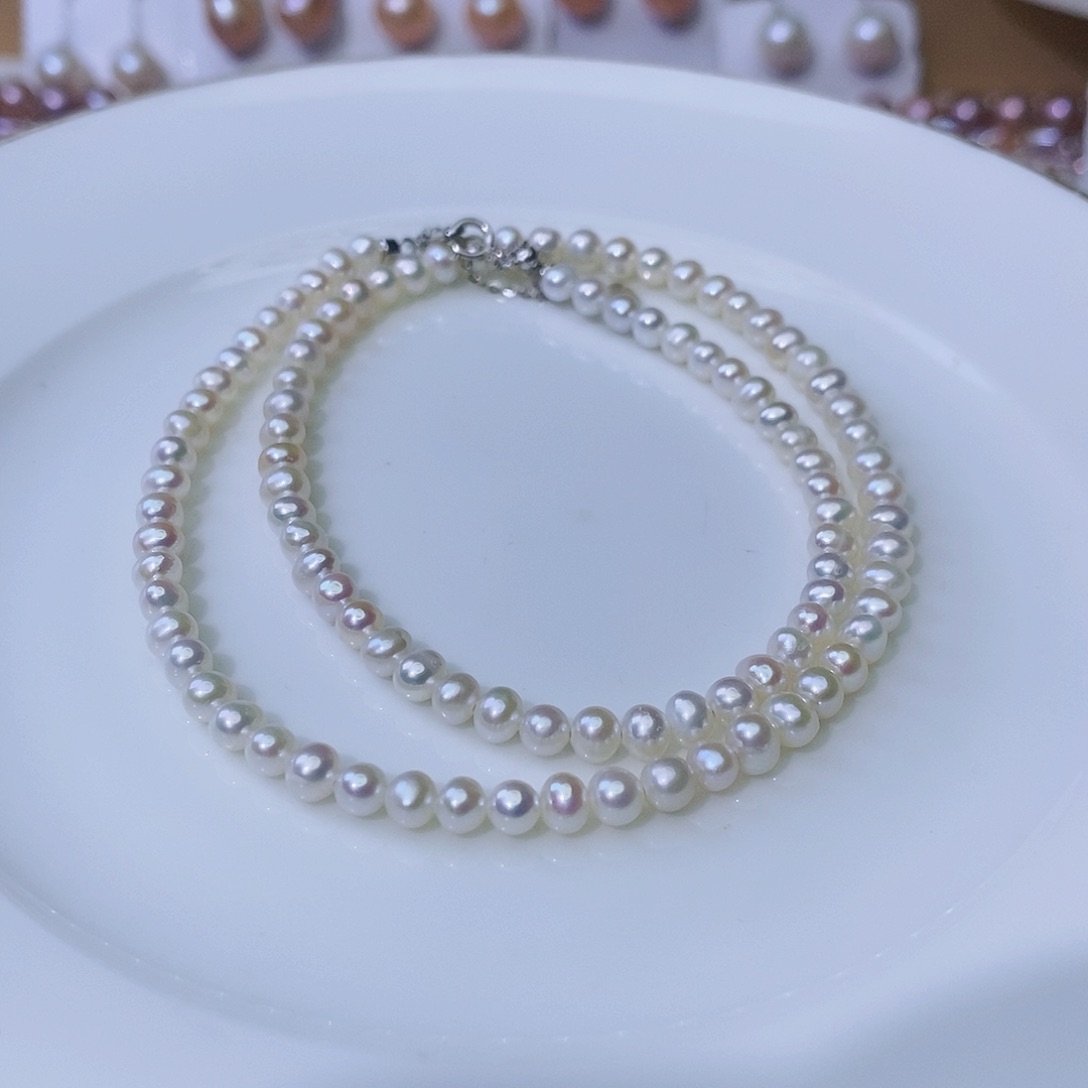 淡水珍珠颈饰银S925镶嵌