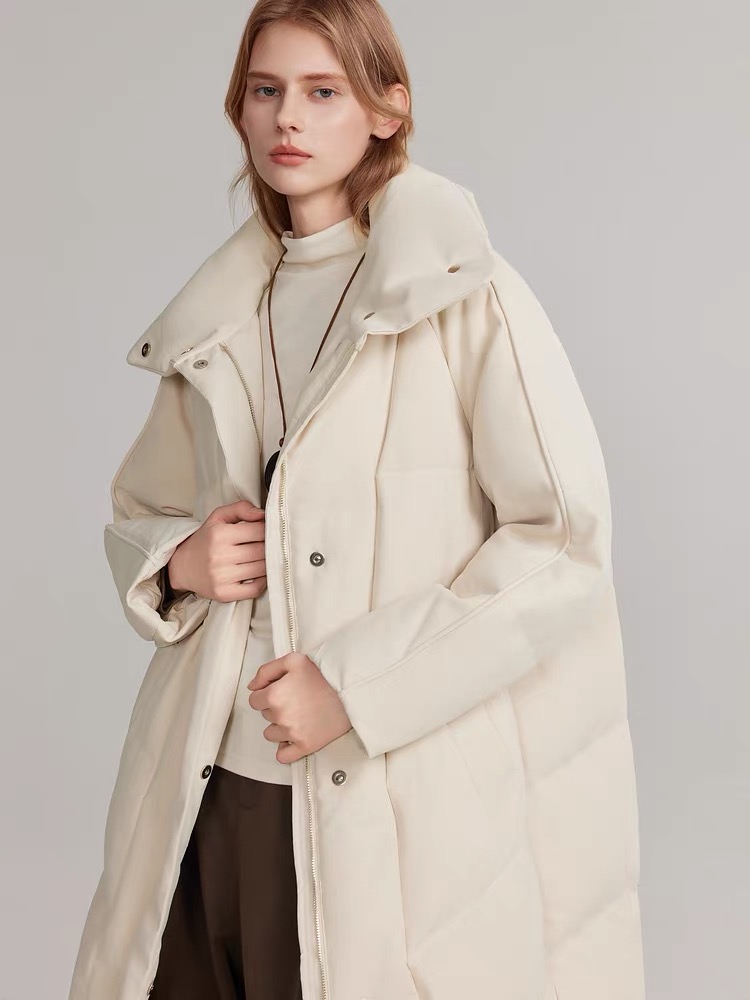 90鹅绒中长款立领服翻领羽绒服女款冬季新款休闲气质 825202