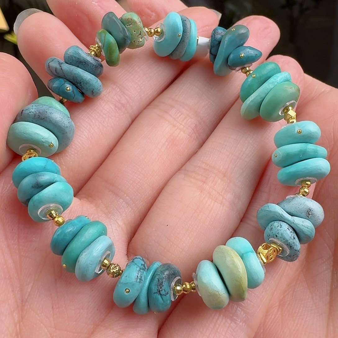 绿松石珠宝奇石18K金镶嵌