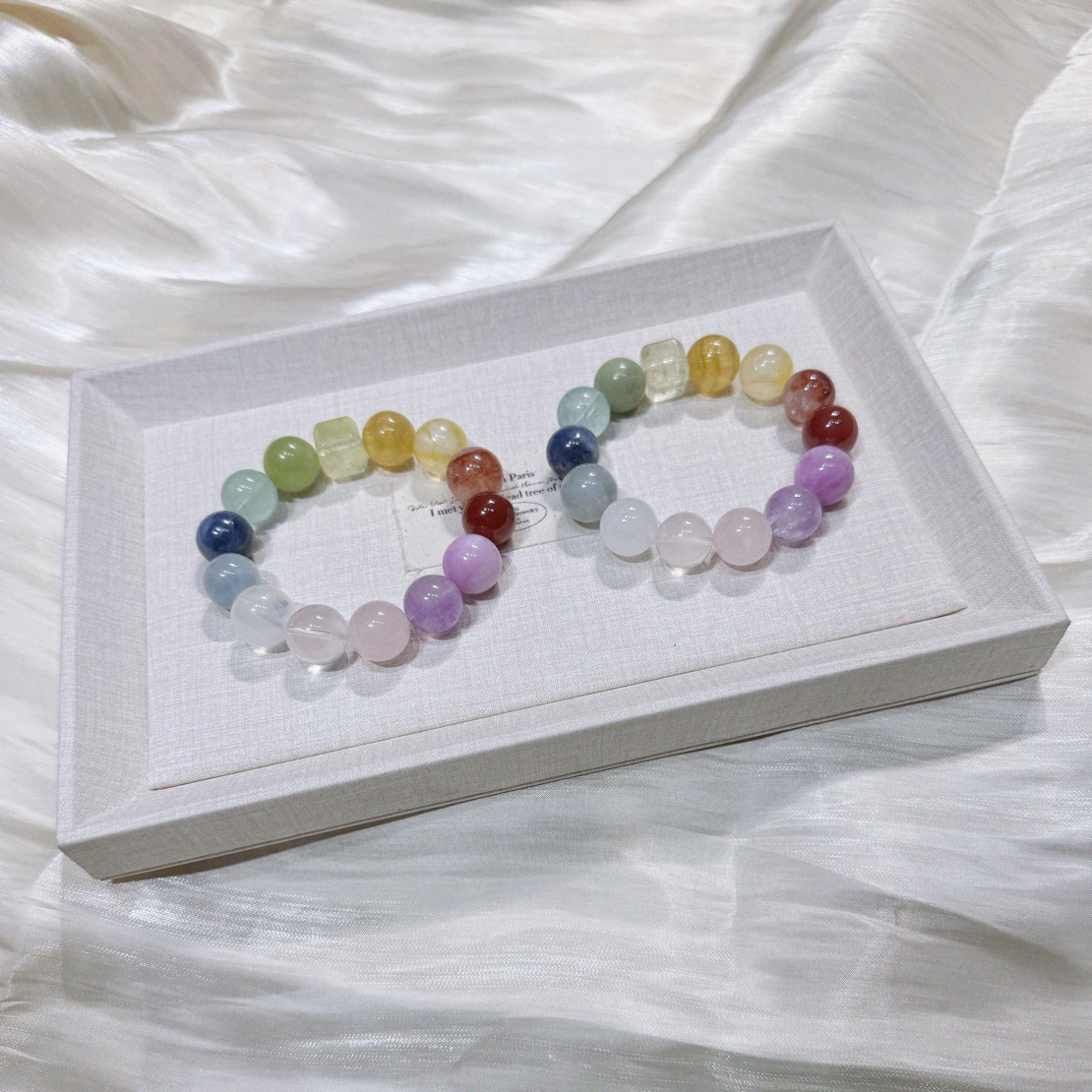 【彩虹多宝】天然水晶手串彩色设计款串珠颜色微差多样性发其一