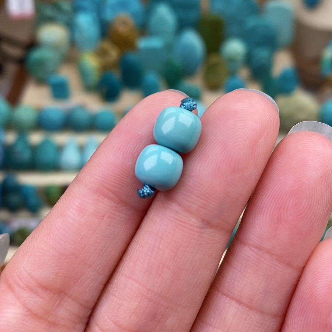 绿松石珠宝奇石未镶嵌7.3mm