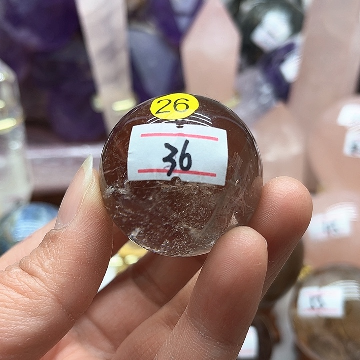 烟晶72克水晶球未镶嵌