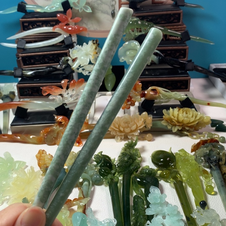 蛇纹石玉发簪未镶嵌