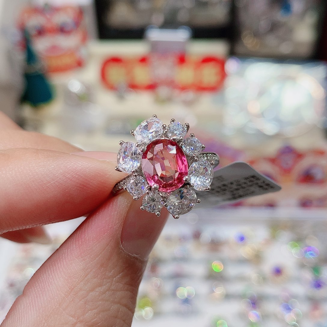 碧玺戒指戒指银S925镶嵌