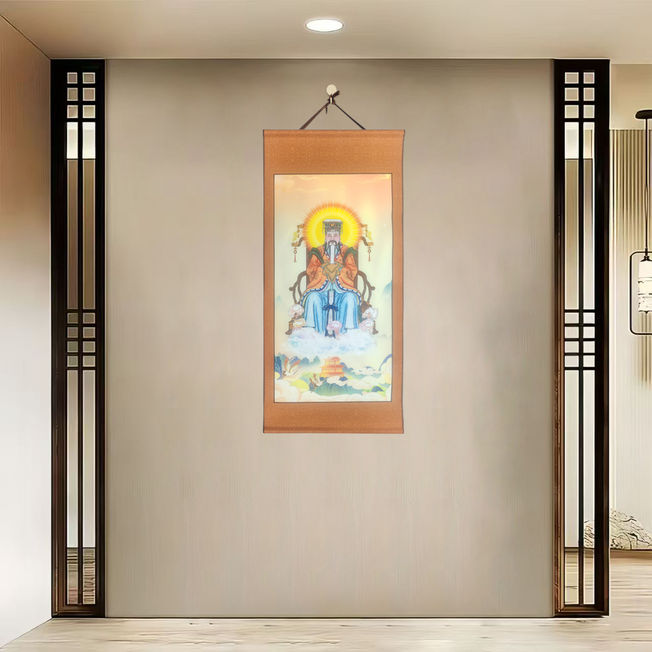 {40-528玉皇大帝}净尺寸40x85cm现代简约挂轴装饰画