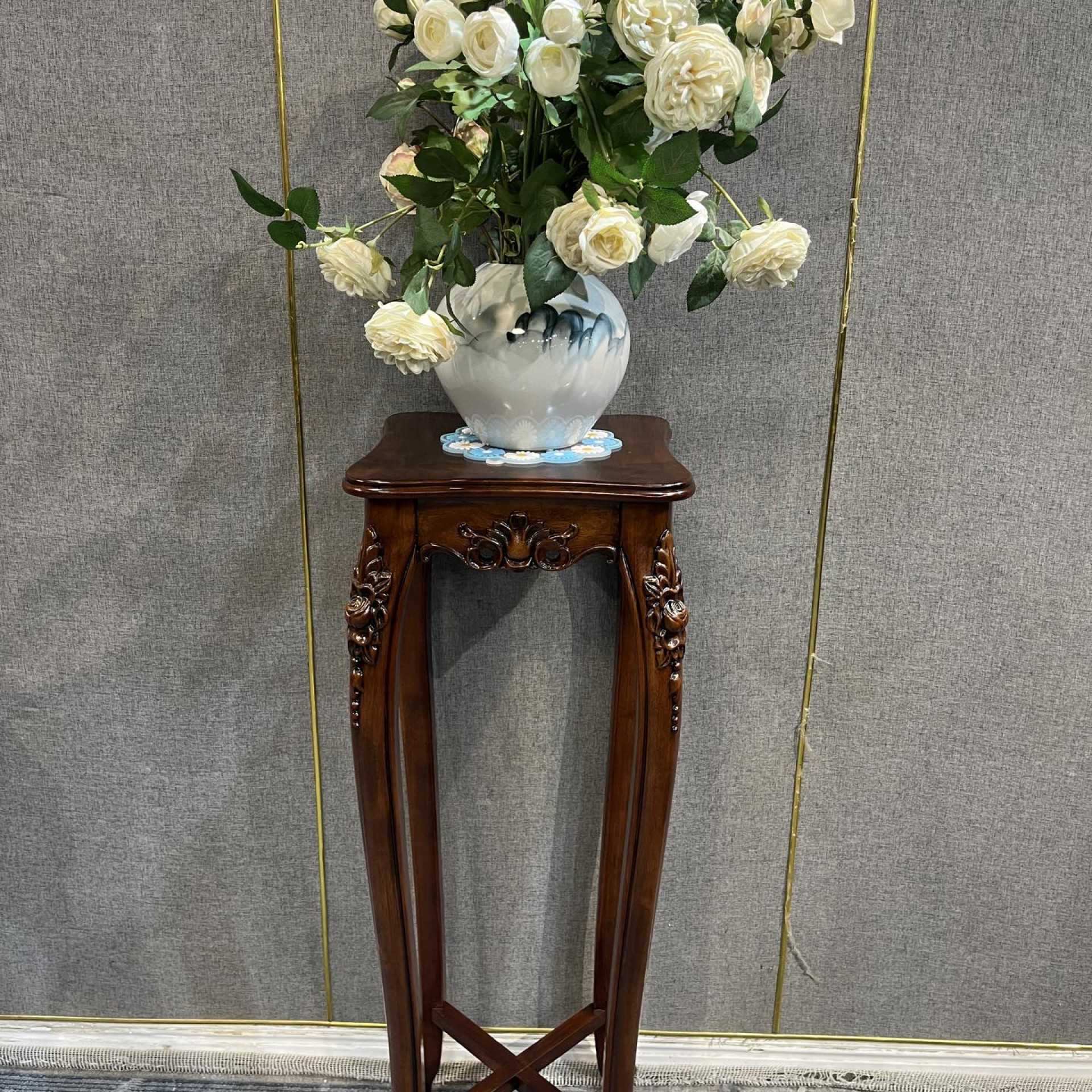 205高花架350*350*970  美式复古简约客厅玄关