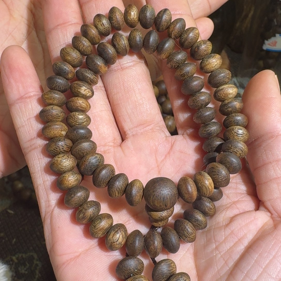 沉香木手串幸**康陆河算盘珠0.813.3克老料