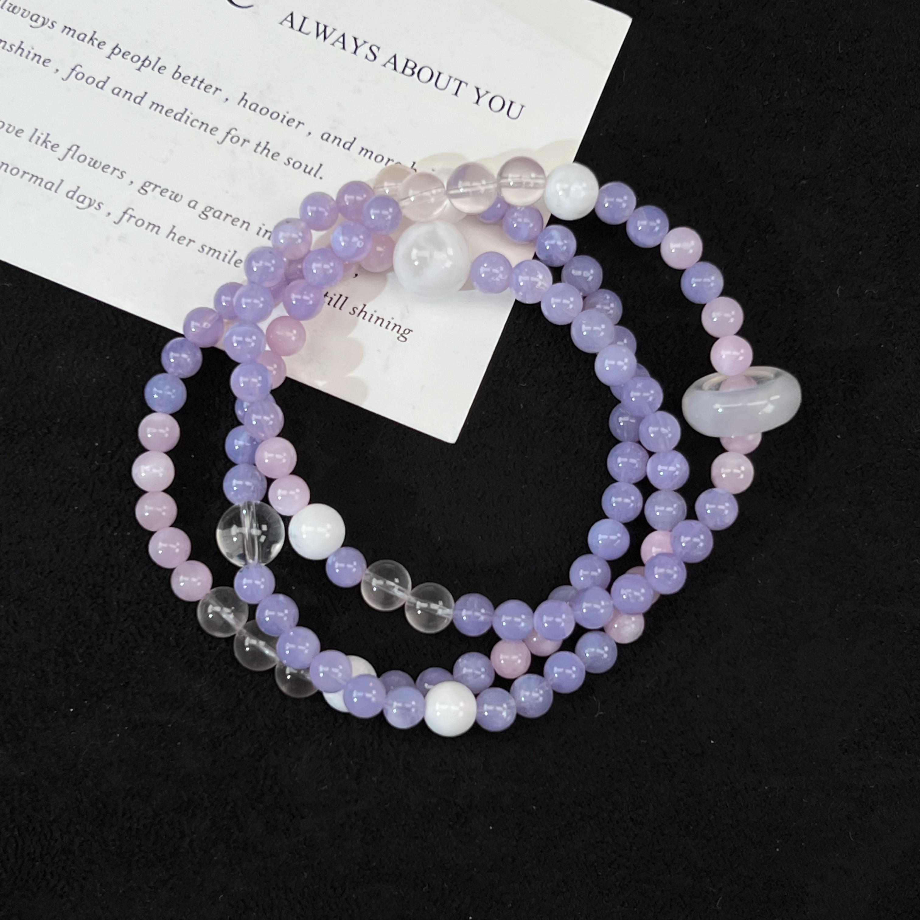 紫玉晶+雪花幽灵三圈手串【拍两单！拍两单】多样性发一W1640