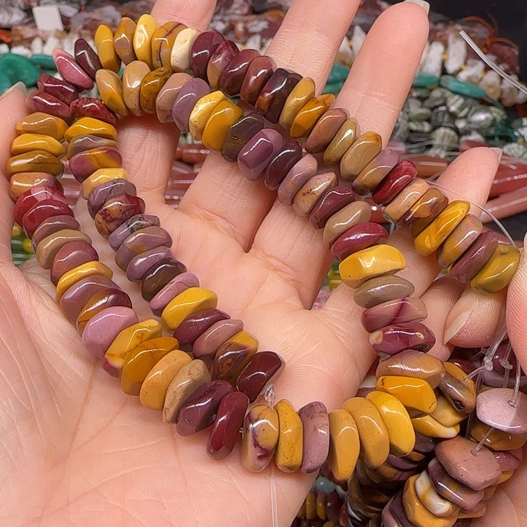 玛瑙/玉髓合金珠宝半成品蛋黄石10mm一条