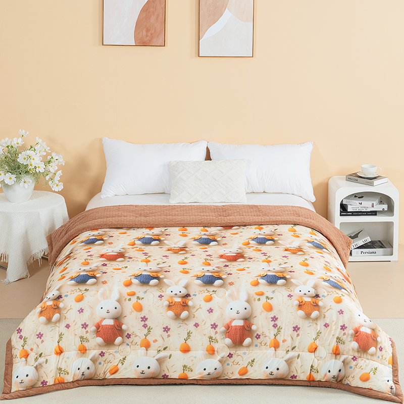 萌兔果园豆豆绒被、小兔叽果趣加厚豆豆被