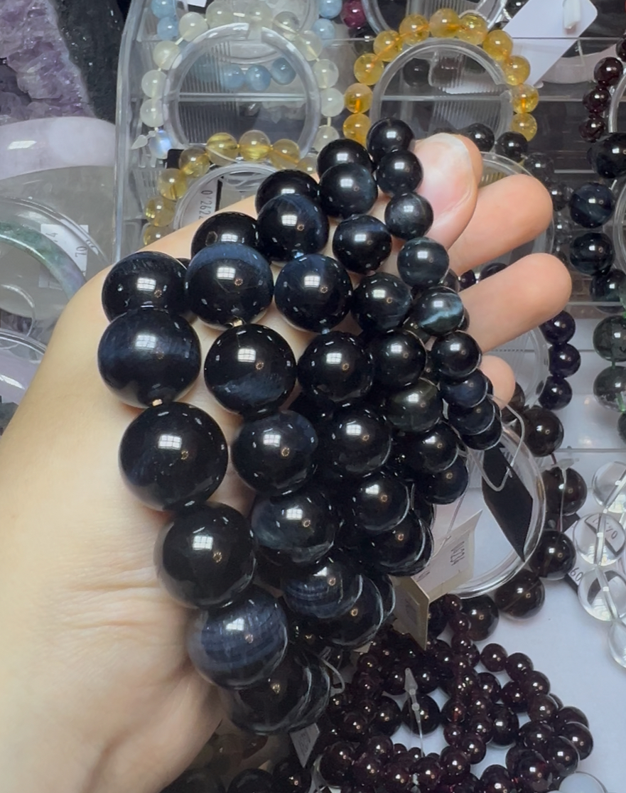【小微瑕珠宝店】蓝虎眼石（虎睛石）手串  集合链接
