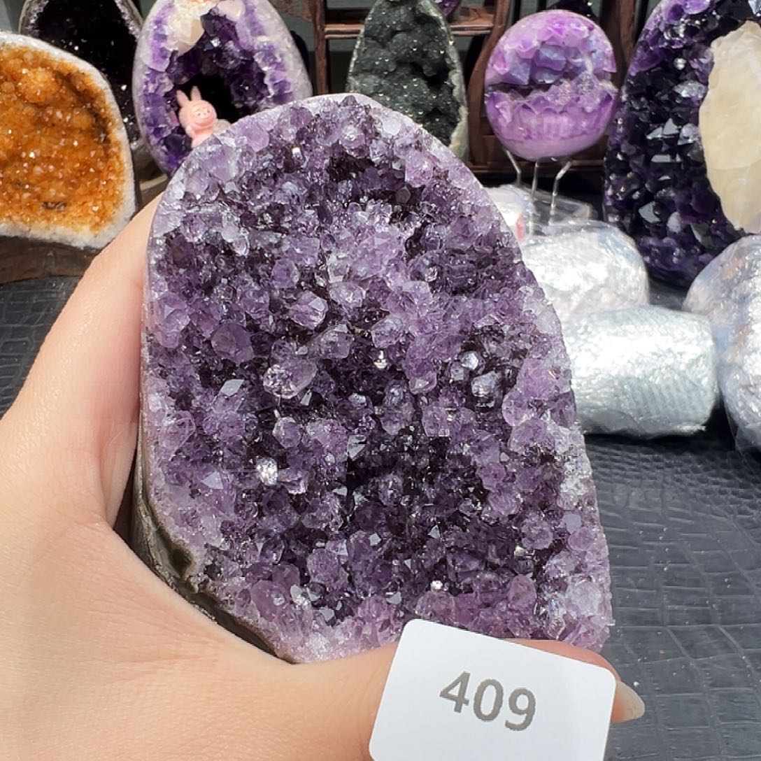 未镶嵌紫晶珠宝半成品