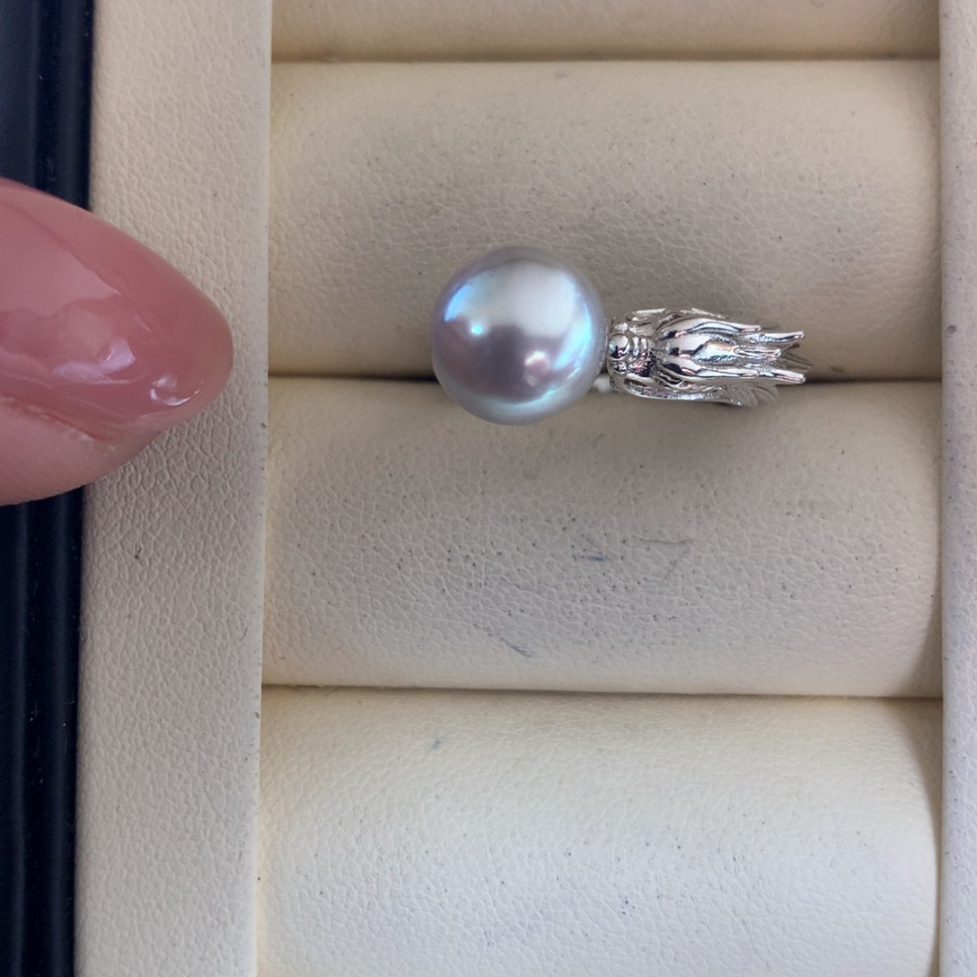 海水珍珠戒指银S925镶嵌