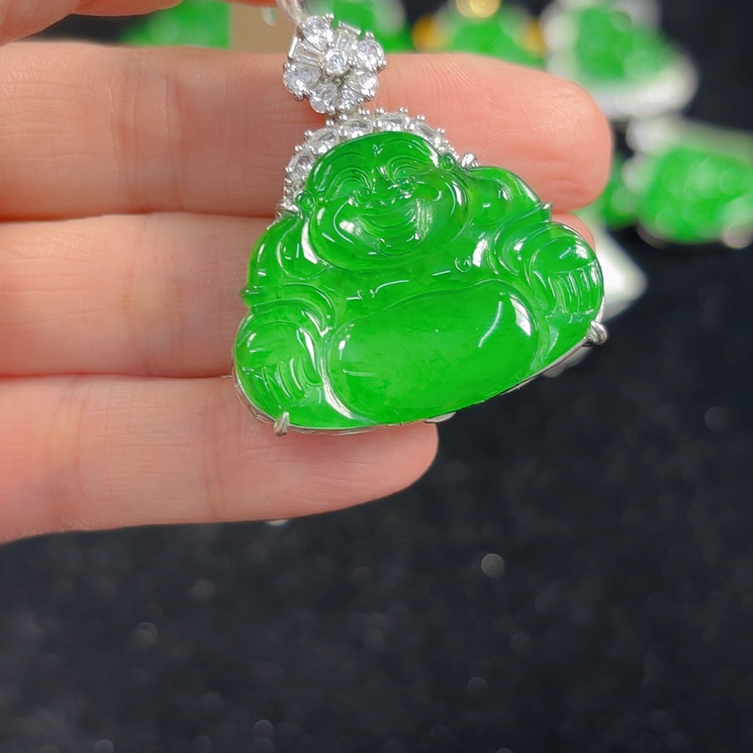 翡翠银S925镶嵌吊坠(不含链)