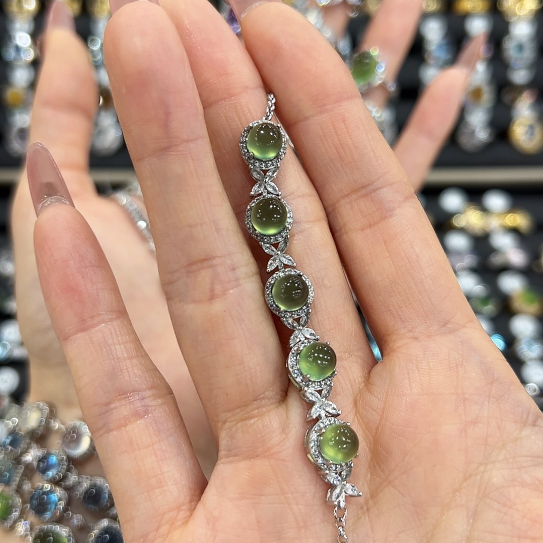 岫玉银S925镶嵌戒指心****士