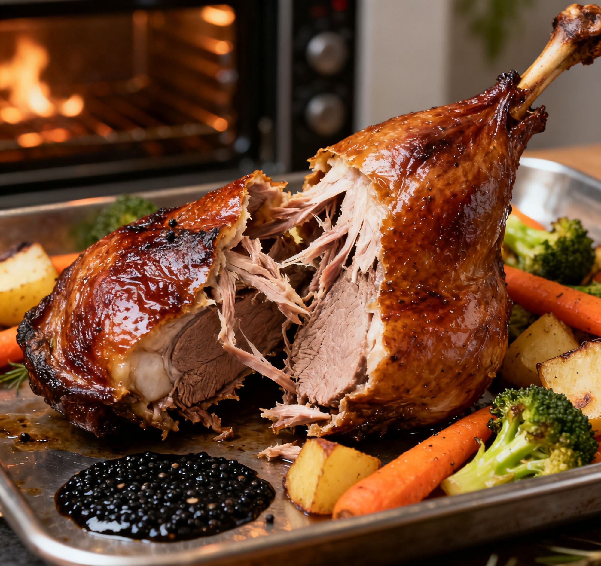 【烤鸭腿】开袋即食河北特产大厨山东烤鸭腿酥鱼骨酥肉香