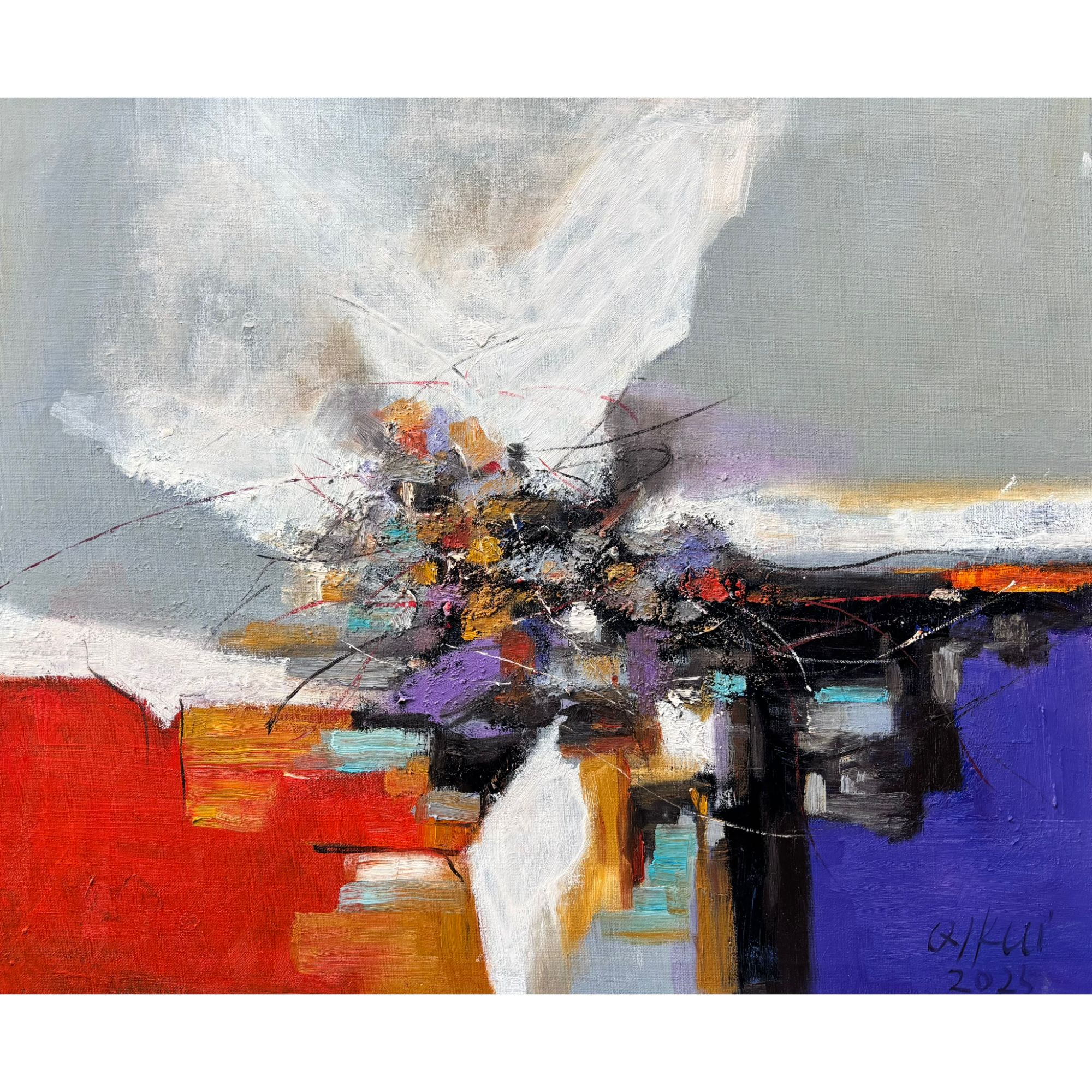 1123启奎《编织音符》原创手绘油画抽象作品50*60cm适合客厅书房