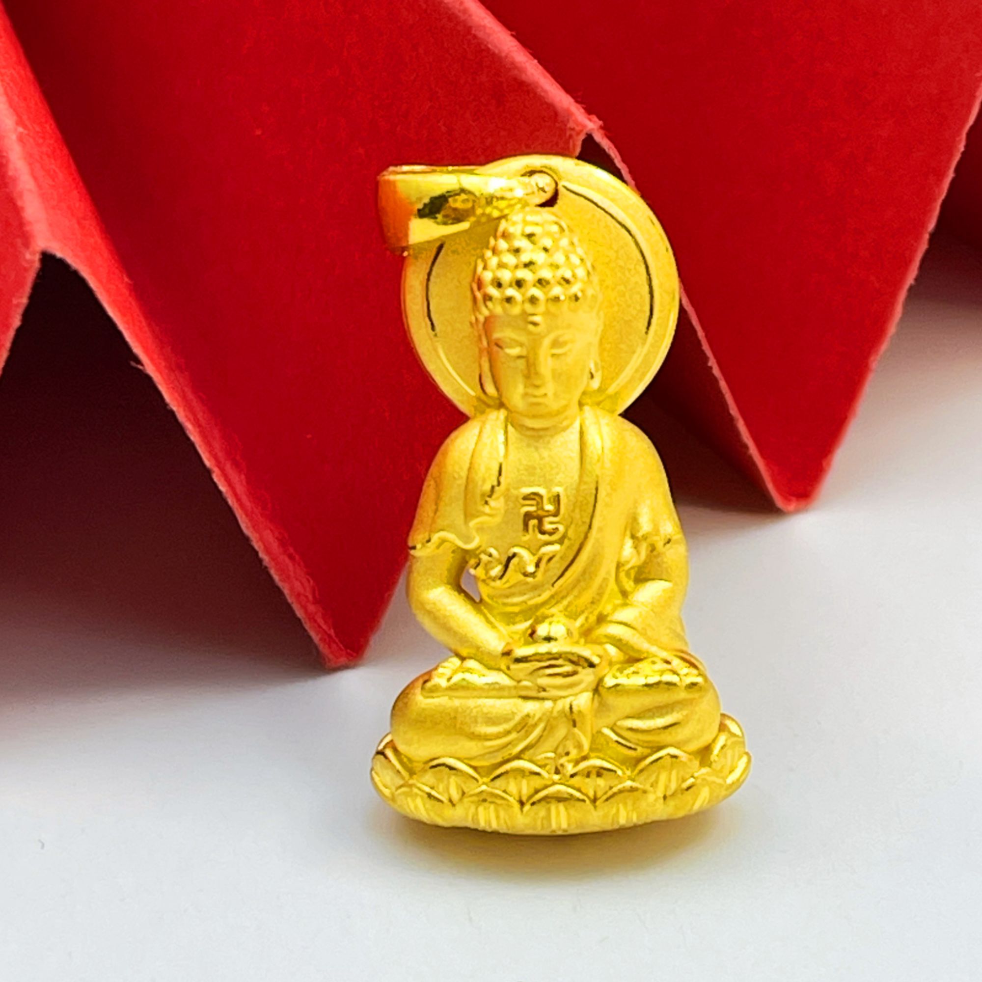 姐妹黄金  足金999火焰坐佛金佛吊坠黄金佛精美（多样性拍一发一