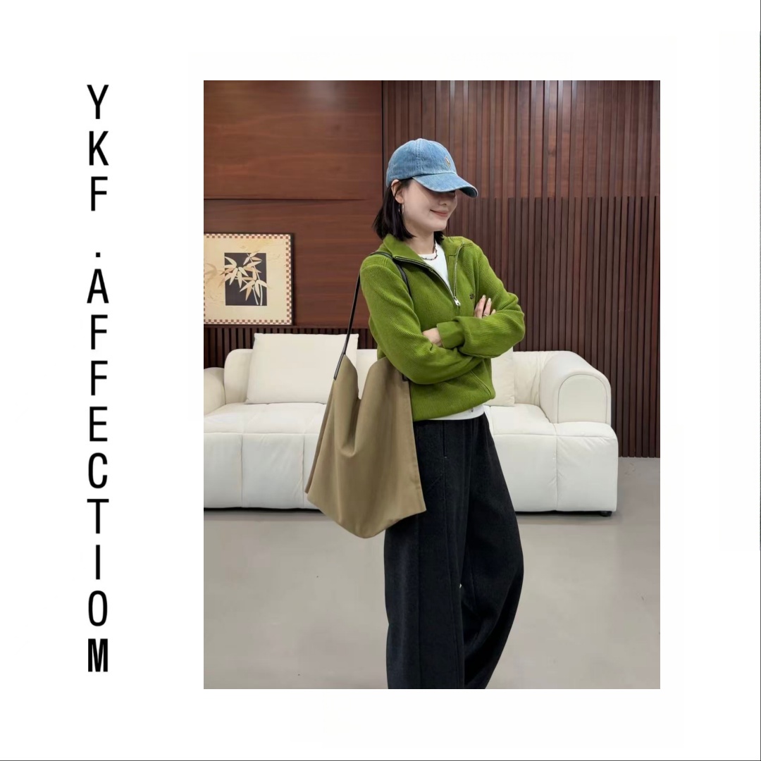 （重磅毛衣）密织重磅拉链开衫设计休闲外套10360