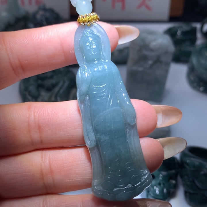 翡翠未镶嵌颈饰保真天然A货翡翠