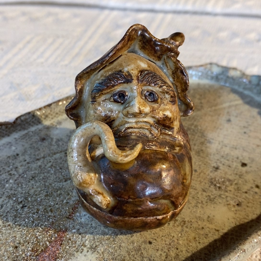 瓷片粗陶达摩香盒