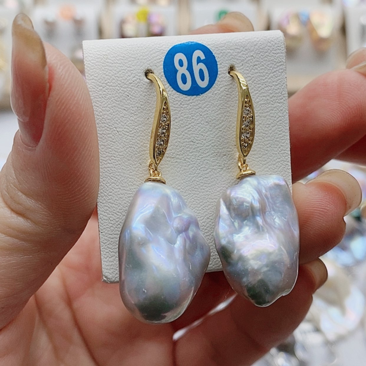 【闪购商品】银S925镶嵌淡水珍珠耳饰